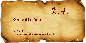 Kossuth Ada névjegykártya